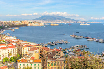 Naples, Italy - one of the most enchanting landscapes in the country, the Gulf on Naples and the...