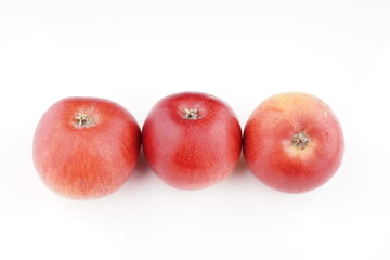 red apples on white background