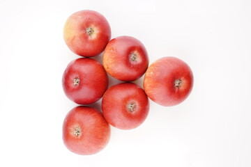red apples on white background