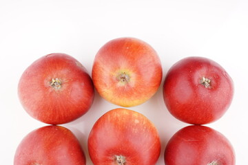 red apples on white background