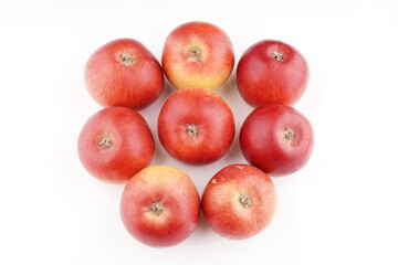 red apples on white background
