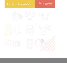 Simple set of rot related lineal icons.