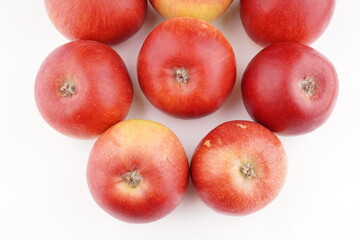 red apples on white background