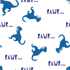 seamless pattern with dinosaurus vector illustration. Creative vector childish background for fabric, textile, nursery wallpaper.