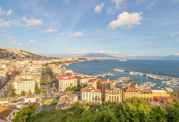 Naples, Italy - one of the most enchanting landscapes in the country, the Gulf on Naples and the...