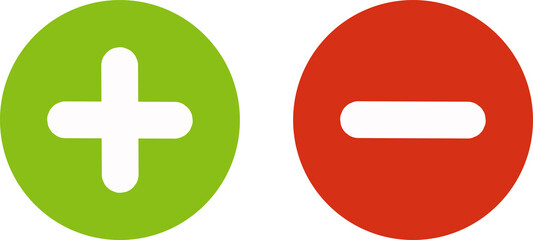 Fototapeta premium Plus and minus icon set. Vector illustration