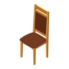 Isometric chair. 3d rendering. Vector illustration isolated on white background.