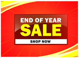 End of year Sale word concept vector illustration with lines and 3d style, landing page, template, ui, web, mobile app, poster, banner, flyer, background, gift card, coupon, label, wallpaper