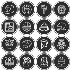 Fototapeta premium 16 pack of hard hat lineal web icons set