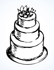 Big tasty cake. Vector drawing