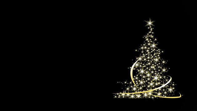 backgrounds for Christmas cards, Christmas tree on a black background, Christmas tree, new year background with space for text