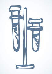 Glass test tube. Vector drawing