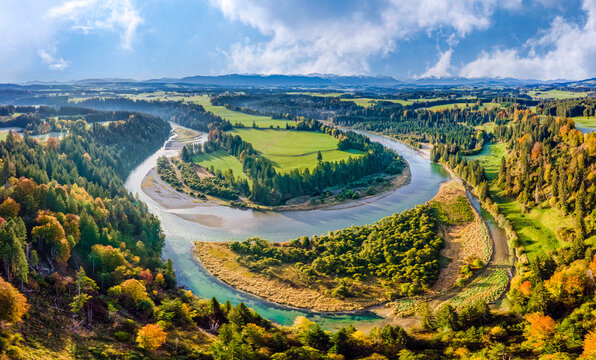 Lech, Litzauer Schleife bei Burggen, Bayern, Deutschland