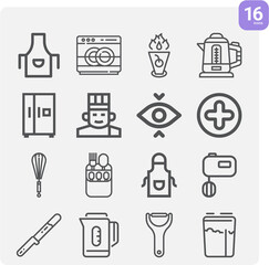Simple set of blurred related lineal icons.