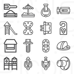 16 pack of sliding  lineal web icons set