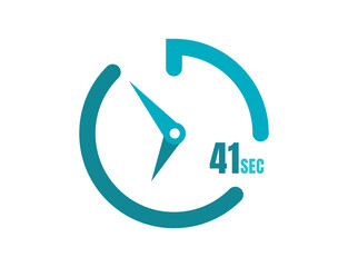 Timer 41 sec Simple icon design, 41 second timer clocks. 41 sec stopwatch icons