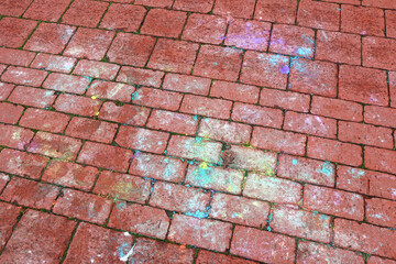 Stain spots on the brick road