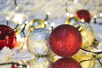 christmas decoration on red