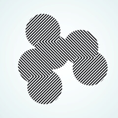 Circle Logo with lines.Square unusual icon Design .frame with Vector stripes .Geometric shape.