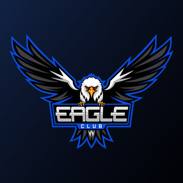 Eagle Sports Club Mascot Logo - Animals Mascot E-sports Logo Vector Illustration Design Concept.