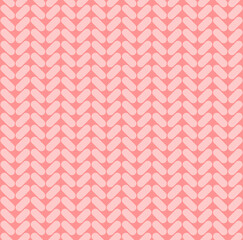 Vector seamless pattern of pink flat cartoon knitted cloth stitch texture isolated on dark background