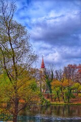 The promenade on the bank of Crisul Repede in Oradea, Romania