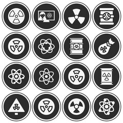 16 pack of nuclear  filled web icons set