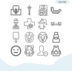 Simple set of mask related lineal icons.