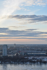 panorama of Nizhny Novgorod at sunset