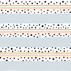 Vector Background with Colorful Stripes and Dots. Modern Abstract Seamless Pattern