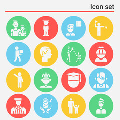Fototapeta premium 16 pack of jr filled web icons set
