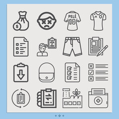 Simple set of short related lineal icons.