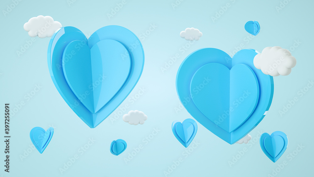 Poster valentine's day mock up scene. shape for display product, present and advertising. 3d rendering
