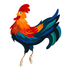 Vector illustration of rooster.Vector element for New Year's design.Bright Cockerel