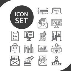 Simple set of elected related lineal icons.