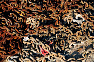 Detail of rusty chains
