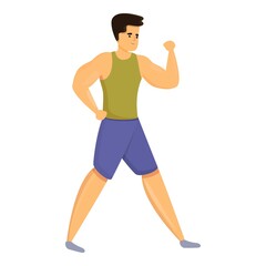 Bodybuilder power icon. Cartoon of bodybuilder power vector icon for web design isolated on white background