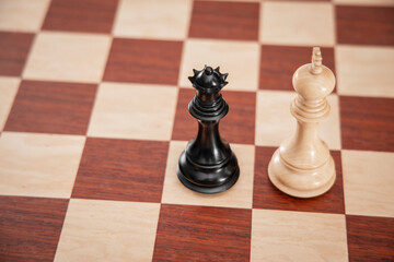 Blur on Queen and King, chess game