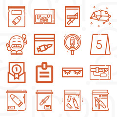 16 pack of testimony  lineal web icons set