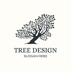Tree logo concept. Abstract, balance and life design template. Vector illustration	
