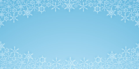 Merry Christmas, snowflakes pattern background, snow falling banner, copy space, paper art style