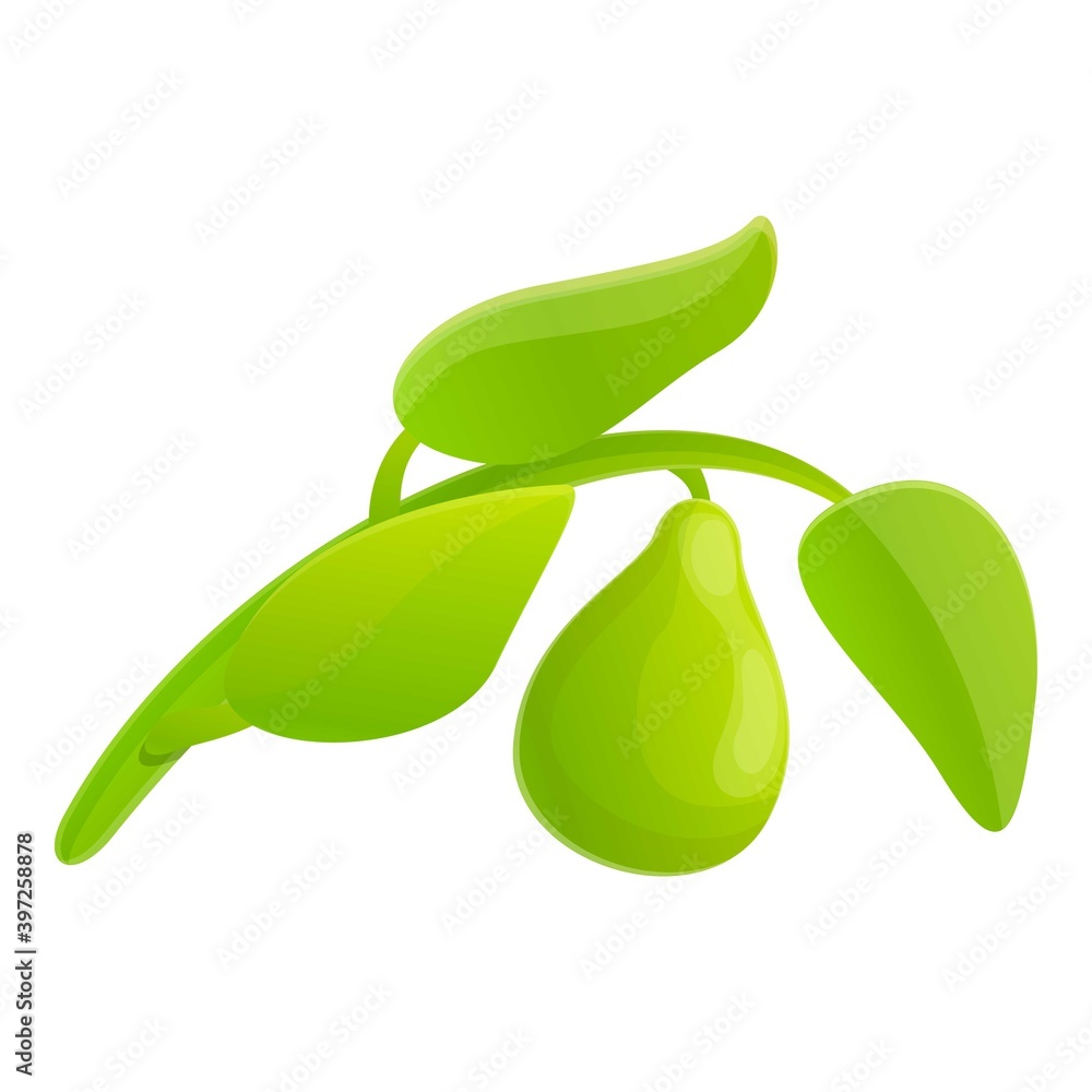 Aufkleber bergamot tree branch icon. cartoon of bergamot tree branch vector icon for web design isolated on wh