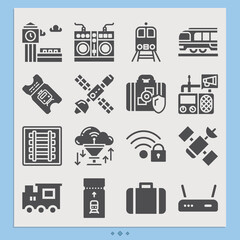 Simple set of station related filled icons.