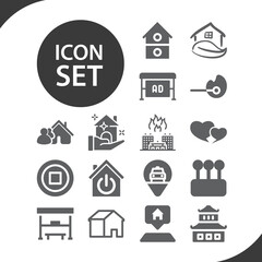 Simple set of pit related filled icons.