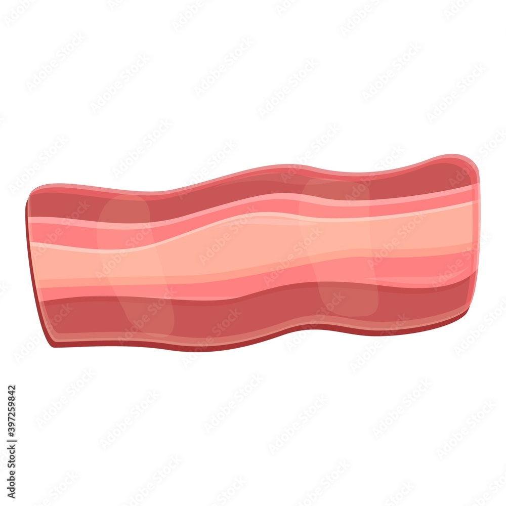 Poster bacon menu icon. cartoon of bacon menu vector icon for web design isolated on white background