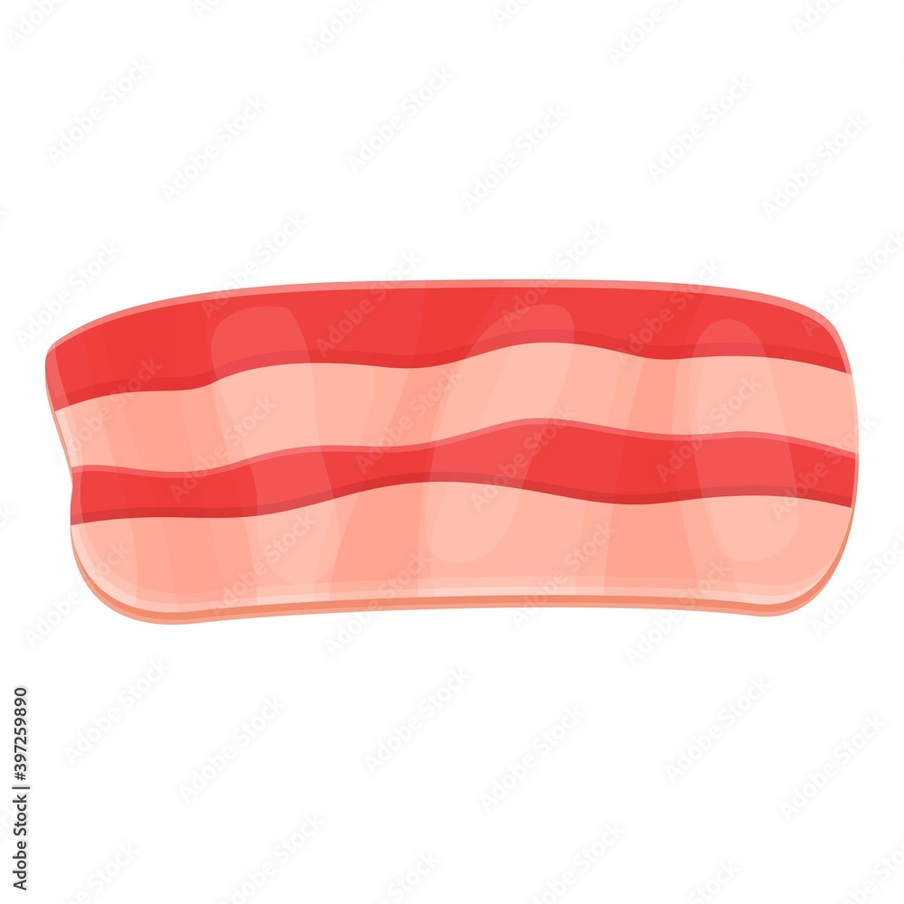 Poster bacon pork icon. cartoon of bacon pork vector icon for web design isolated on white background