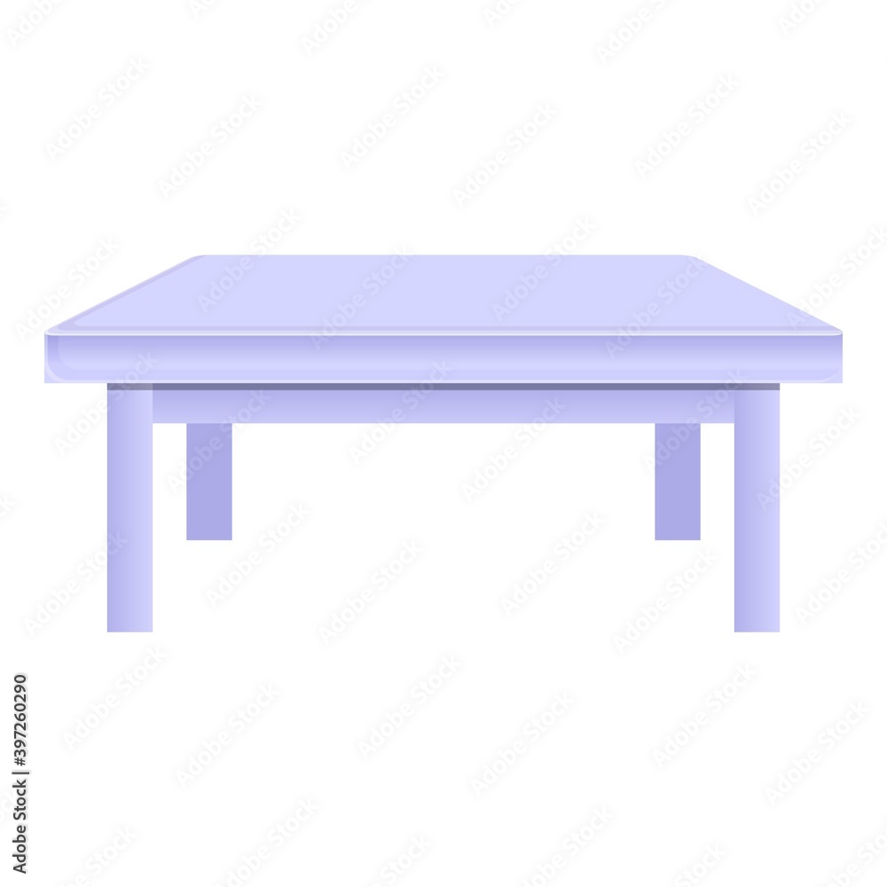 Poster white color table icon. cartoon of white color table vector icon for web design isolated on white ba