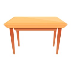 Kitchen table icon. Cartoon of kitchen table vector icon for web design isolated on white background