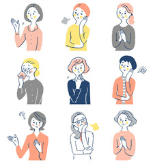 困る中高年女性9人　セット