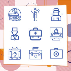 Simple set of 9 icons related to restore